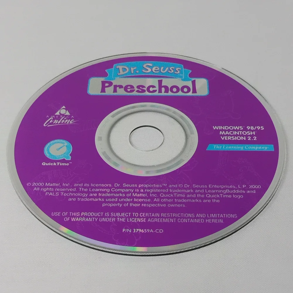 Vintage Dr. Seuss Preschool Kids Educational Homeschool Learning PC Video Game
